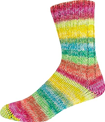 ONline Supersocke 6-fach 150g Sort. 349 Merino Color 2916 - gelb/grün/gelb/pink