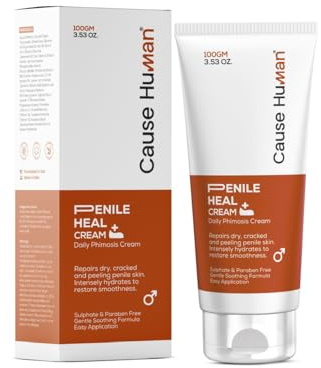 CAUSEHUMAN Crema curativa per il pene per fimosi, arrossamenti, secchezza e cicatrici della pelle, previene l'irritazione, crema fimosi, ripristina e idrata la pelle, 100 ml, fornitura per 60 giorni