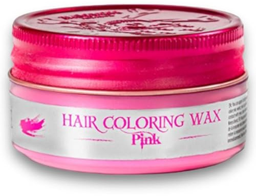 BARBERTIME Haarstyling-Färbewachs 100 ml | Temporäre Haarfarbe & Styling-Wachs | Leicht auswaschbar | Für Cosplay, Halloween, Festival & Party | Farb- & Glanzfinish ohne Dauerfärbung (Pink)