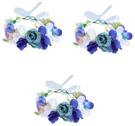 Abaodam 3 Stücke Floral Kopfschmuck Kranz Zubehör Braut Stirnband Für Urlaub Foto Selfie Party