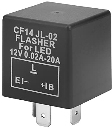 Honiwu LED Flasher Relay, 12V 3 Pin LED Indicator Relay, LED Electronic Flasher Unit, for Car Vehicle Motorcycle