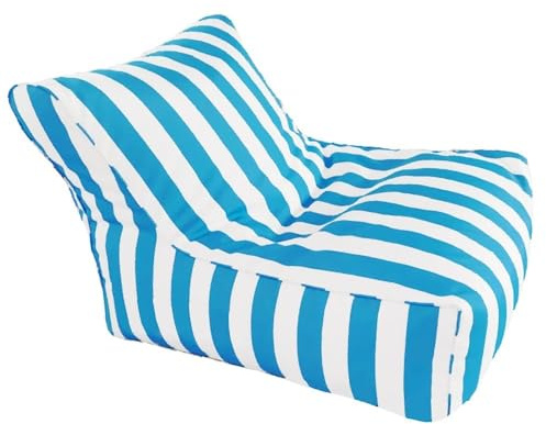 SXBCyan Housse Flottante pour Pouf (sans Rembourrage) Fauteuil Pouf de Piscine, Housse de Bean Bag Oxford rayée pour Adulte pour Plage Jardin(Sky Blue-Stripe)