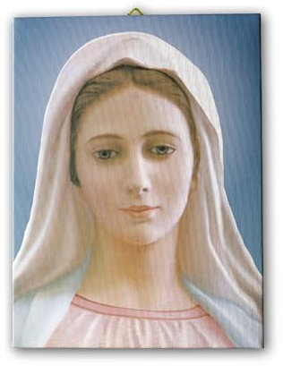 Fratelli Bonella | Leinwand Madonna di Medjugorje ca. 20 x 25 cm | Made in Italy