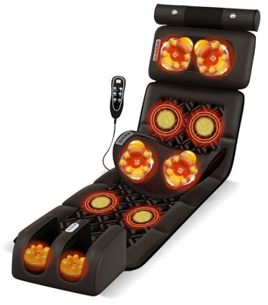 Full Body Massage Mat with Heat, Full Body Massage Bed with Shiatsu Neck Massage Pillow, Back Massage Chair Pad, for Neck and Back Muscle Relaxation