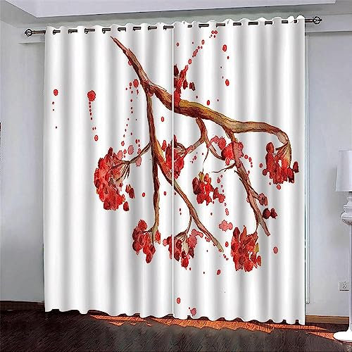 Generic Vorhang Blickdicht Schlaufenschal Rote Pflaume 2 Stücke Verdunkelungsvorhang Schlaufen Gardinen Für Wohnzimmer Schlafzimmer Kinderzimmer Verdunklung
