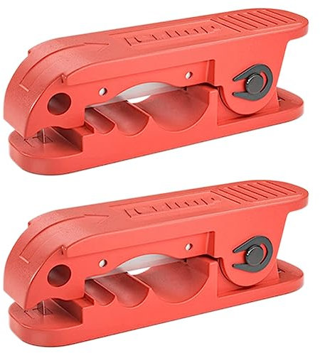 Kliplinc Pack de 2 pelacables redondos para cortar pelacables, pelacables pequeños, color rojo