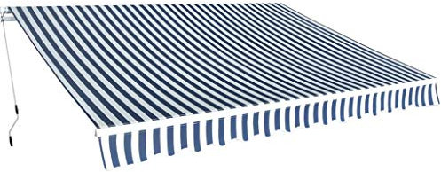 ARKEM Tenda da Sole per Esterno Avvolgibile, Tenda da Sole a Bracci Estensibili con Telaio in Alluminio, Tettuccio Resistente al Sole e Impermeabile e Manovella,Tenda da Sole Pieghevole Manuale 350 cm