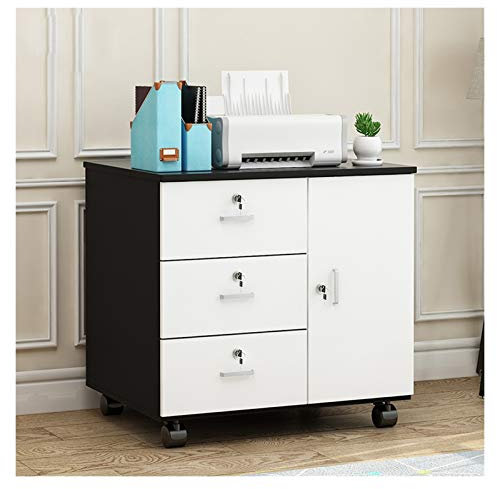 Support unité Centrale Support de sol hôte CPU mobile, casier de rangement en bois for imprimante avec tiroir, boîtier for ordinateur de bureau, chariot de support de tour avec 4 roulettes Support tou