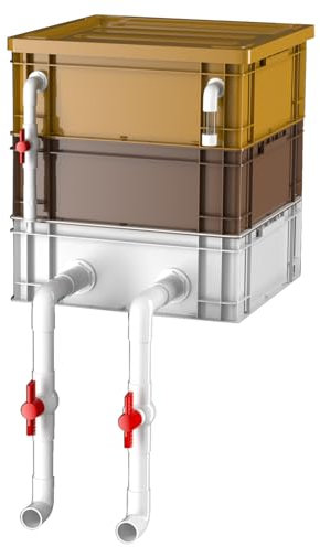 Filtri Per Acquari, Kit Filtro Grande Per Acquario, Stagni Acquario Filtro Dall'acquario Della Scatola Fatturato, Scatola Filtro Esterna Per Ciclo Dell'acqua A 2/3 Livelli ( Color : Yellow+brown , Siz