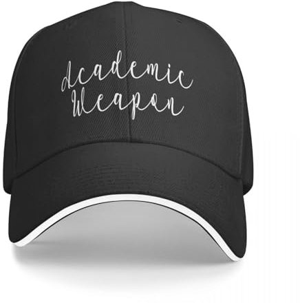 CWCMZDH Baseballmütze Baseballkappe Inspirierendes Zitat „Akademische Waffe“, „Akademische Waffe“, „Akademische Waffe“ bedeutet Baseballmütze, Angelhut, Damen und Herren