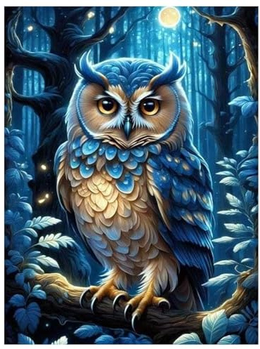 Mafenr Art Eule Diamond Painting Erwachsene, Eule Diamant Painting, Diamant Painting Bilder für Geschenke und Familie Décor 30x40cm