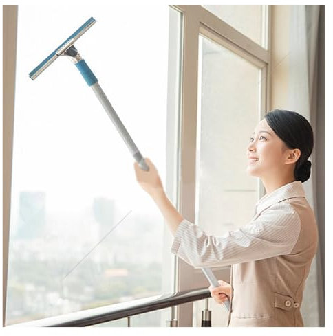 QHZYMX Limpiacristales Limpiador de Ventanas Limpiador De Ventanas Telescópico con Poste De Extensión De 12 M, Limpiador De Ventanas Profesional para Pisos Altos Al Aire Libre, Tragaluces Altos