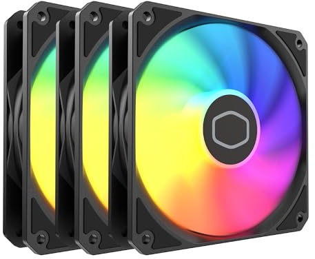 Cooler Master MF120 Lite 120mm PC Case Fan|Liquid Cooler|Air Cooler 3-Pack, 120mm aRGB Lighting, aRGB Splitter, Dynamic PWM 1,750 RPM, Air Balance Blades, Hybrid | PBT Frame