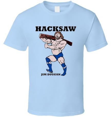 a3ae3ed3aw Hacksaw Jim Duggan Retro Wrestling T Shirt Blue