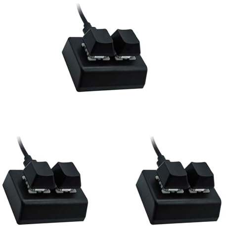 Qupdjxukis 3X Teclado de ProgramacióN Macro de 2 Teclas RGB Mini Teclado Gaming Dibujo Interruptor Rojo Teclado Personalizado OSU Gaming Keypad,Negro