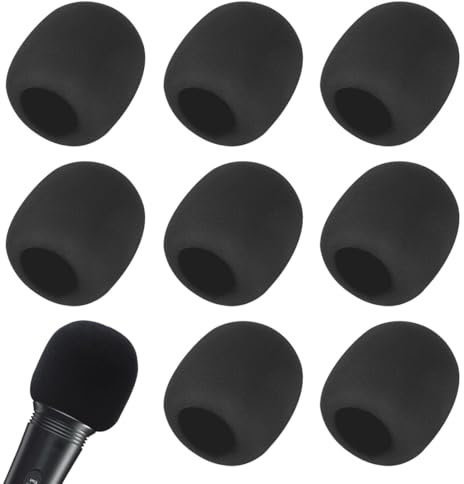 XIWJLWO 8 Stück Mikrofon Windschutz, Universelle Schaumstoff Mikrofonabdeckung Wiederverwendbar Handwaschbar, Mikrofon Popschutz für KTV, Bühnenauftritte, Konferenzen und Familienfeiern