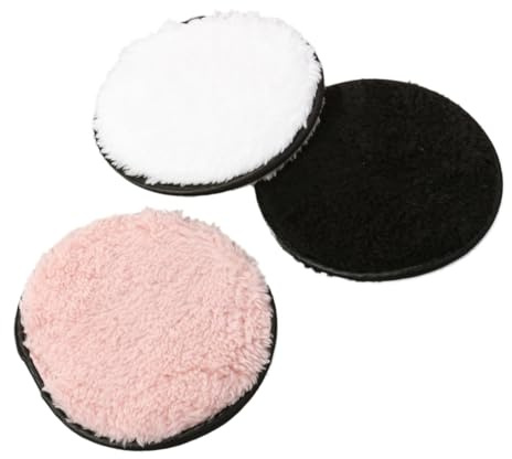 OUNONA 3pièces Houppette Démaquillante Lavable Serviette Visage Nettoyante Houppette Maquillage Pour Enlever Solaire Et Cosmétiques Avec Eau Tiède