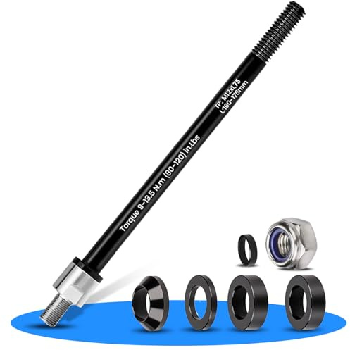 Steckachse für Fahrradanhänger M12 x 1.5,Flexible Schaftlänge Länge (160-178 mm) mit Adapter für Anhängerkupplung, kompatibel mit den meisten Fahrradanhängern