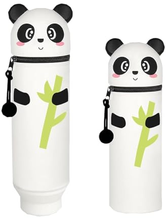LEWBDF Kawaii Cartoon Stand Up Panda Federmäppchen aus Weichem Silikon für Mädchen und Jungen, niedliches Schule Geschenk