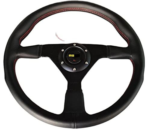 Zpengtai Sportlenkrad 14 Zoll 350mm Flachrennen Lenkrad Faser Leder Racing Rallye Sports Lenkräder mit Holzlenkrad
