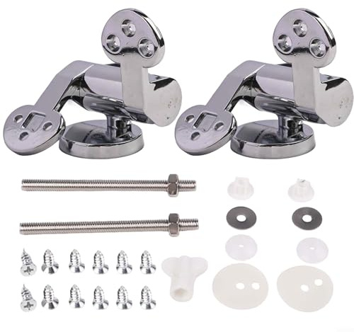 Charnières pour abattant WC avec système d'abaissement automatique et pièces d'installation robustes (A)