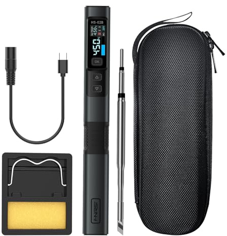 HS 02B Fer A Souder Sans Fil, Kit Fer à Souder 100 W éCran Ips Chauffage Rapide En 2 Secondes Pointe à Souder Intelligente Intégrée Fer A Souder Electronique De Precision