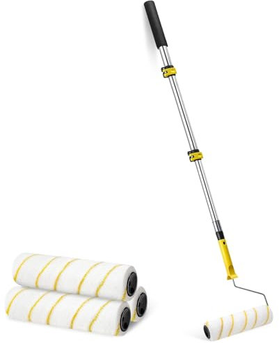 Rullo per pittura con asta telescopica, asta telescopica in alluminio con 3 rulli per pittura e ristrutturazione di progetti domestici