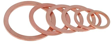 10 piezas/paquete de 2 mm de grosor, M4, 5, 6, 7, 8, 10, 12, 14, 15, 16, 17, 18, 20, 21, 22, 24, 25 y 26 mm, arandela de cobre, junta sólida, tapón de cárter, sello de aceite(12x22x2mm)