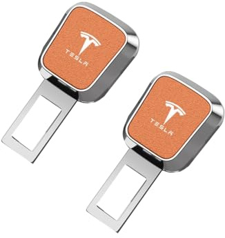 JsjjQf 2 Pezzi Prolunga Cintura Sicurezza Auto per Tesla Model X Model Y Roadster,Fibbia della Cintura Fermo Disattivazione dell'Allarme Cintura di Sicurezza,E-Normal