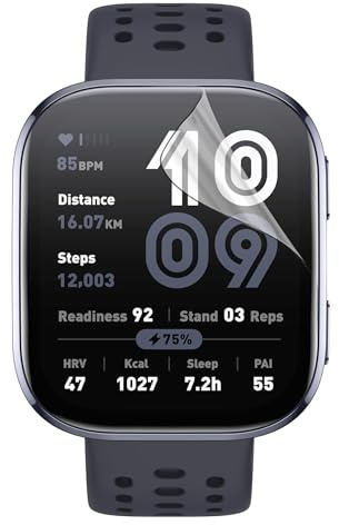 PHONILLICO Pellicola protettiva in plastica per orologio Amazfit Bip 6 [6 pezzi] Protezione per schermo ultra resistente