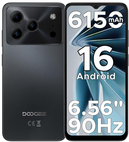 DOOGEE Note56 Android 16 Smartphone Pas Cher, 6150mAh Telephone Portable Écran 6.56 HD+/90Hz 24Go+64Go/TF 2To, 8MP+5MP, Débloqué 4G Dual SIM, Octa Core, Face ID/OTG
