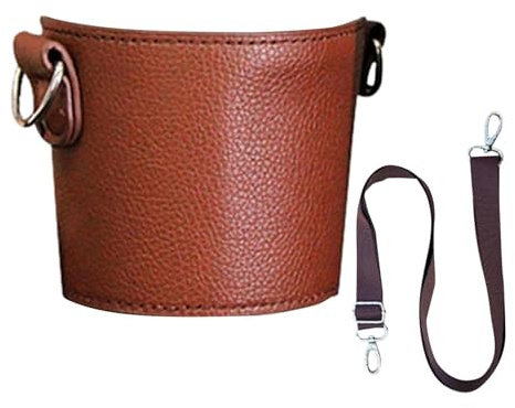 Porta Della Di Caffè in Pelle - Multifunzionalmente Pratico, Ergonomicamente, Facile Da Trasportare | Coppa Di Copertura in Pelle per Caffè, Bottiglia D'acqua, Viaggi, Escursioni, Campeggio, Pic