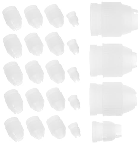 HOMOBABE 24pcs Piping Tip Coupler PP Material Versatile Converter for Cake Cream Decorating Firm Attachment Nozzle Adapter Compatible with Piping Bags for Home Baking and Dessert Stores