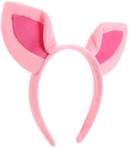 AKOOSY Schweineohren Stirnband aus Weichem Plüsch für Damen Junge Mädchen und Mädchen Niedliche Tierkostüm-accessoires für Halloween Party und Cosplay mit Schweineohren Design