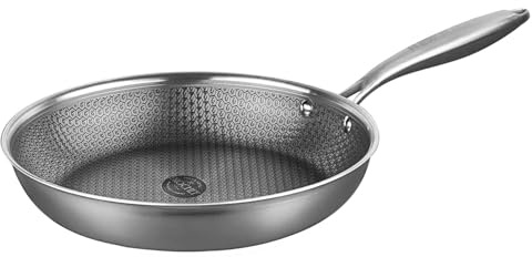 Prochef Frying Pan, Non-Stick, 28cm, Stainless Steel, HexGuard Coating, Induction Compatible, Dishwasher Safe, Oven Safe to 230°C, Silver