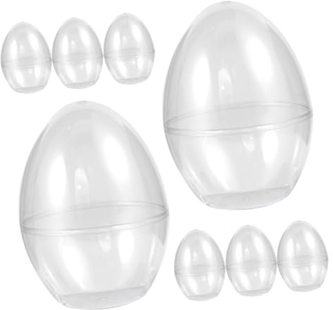 WRITWAA 8pcs Jumbo Plastic Easter Egg Hanging Decorations Fillable Egg Baubles for Party Favor Box Spring Theme Craft Home Decor