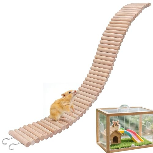 Buerfu Hamsterstege | Tuggstaket och Smådjursburstillbehör till Gnagare | Hamsterbro i trä,för mus, chinchilla, reptil, gerbil, jordekorre, sockerflygare
