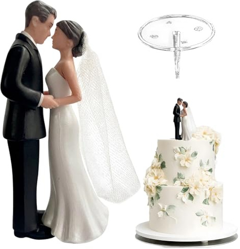 Wedding Cake Topper Resin Bride Groom Figurine, Bride and Groom Cake Topper for 4.5 in Tall, Symbolizes Eternal Love, Cake Topper Wedding Decorations for Reception, Great Gift for Newlyweds