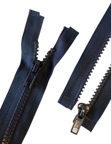 2 Stück Reißverschluss Kunststoff 5mm teilbar Reissverschluss Reißverschlüsse für Jacken (Dunkelblau, 75cm)