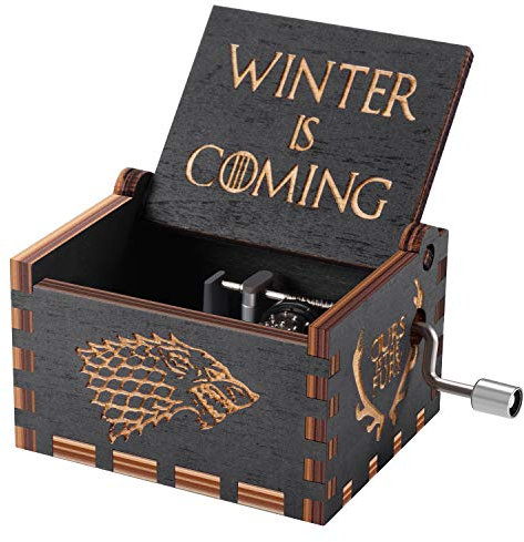 Game of thrones Wood Muisc Box,Antique Carved Wooden Hand Crank Musical Boxes Best Gift for Birthday Christmas