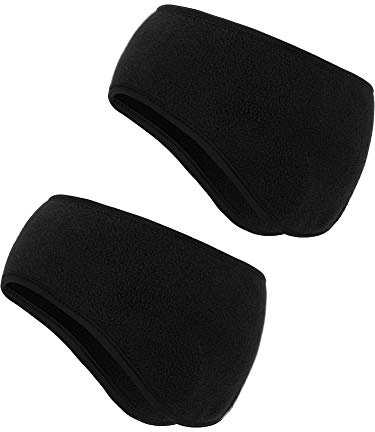 Boao 2 Pieces Fleece Ear Warmers for Women Men Headband Earmuffs Winter Ear Covers for Running Hiking Cycling Skiing Jogging