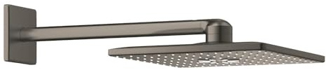 GROHE Rainshower SmartActive 310 Cube, Kopfbrause mit 2 Strahlarten (Duschkopf für die Wandmontage, Antikalk-System, DropStop verhindert Nachtropfen, langlebige Oberfläche), anthrazit, 26479AL0