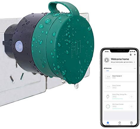 UCOMEN Presa Wi-Fi per esterni, certificazione TÜV, presa WiFi, presa Smart Life compatibile con Tuya, Alexa e Google Home, Smart Life App, 1 confezione