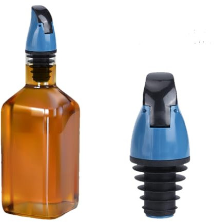 Cyrank 2Pcs Measured Liquor Bottle Pourers for Spirits Bottle Pourers for Spirits,Liquor Pourer,Oil Bottle Pour Spout Stopper with Covers,Liquor Dust Cap Wine Soy Sauce Vinegar Bottles
