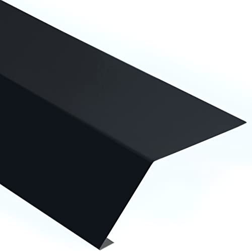 Parotec, Traufblech, leitet Regenwasser vom Dach zur Rinne, Aluminium, Länge 1 m, Kantenlängen 13/70/117, Schwarz