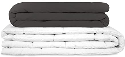 GRAVITÉ Basic Couverture pondérée thérapeutique, des Housse d'été pour Les Adultes/Les Jeunes pour Un Meilleur Sommeil Dimensions : 135x200 cm, 6 kg, Gris foncé