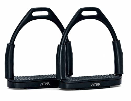 AMKA Steigbügel mit Gelenk schwarz Sicherheitssteigbügel Steigbügel in 10, 12 und 13 cm Trittweite