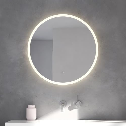 Loevschall Atlas badrumsspegel rund med belysning | LED-spegel med touch-strömbrytare | Badrumsspegel med LED-belysning | justerbar rund badrumsspegel med belysning | Ø 600, MIRROR ATLAS Ø600 11W