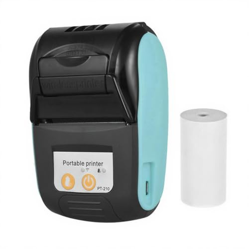 Sunydog Imprimante Ticket de Caisse, Imprimante Thermique Portable Imprimante de Reçu BT de 58mm pour Commerce de Détail Magasins de Vente Restaurants Factories Logistique, 1 Rouleau Papier, Bleu