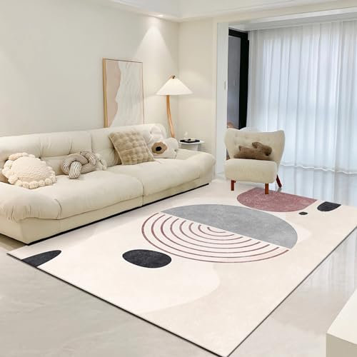 Esszimmer Teppich,Waschbarer Rutschfester Teppich Grau Schwarz Schlichtes Design,wohnzimmercouch bettumrandung,180x250cm